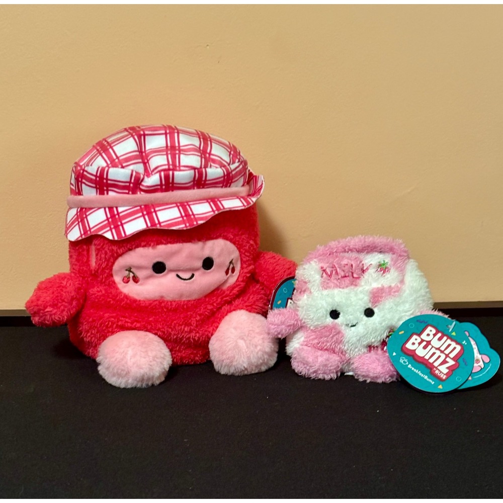 NWT Plush Set BumBumz by Russ Chloe Cherry PicnicBumz and Sunday Strawberry Milk